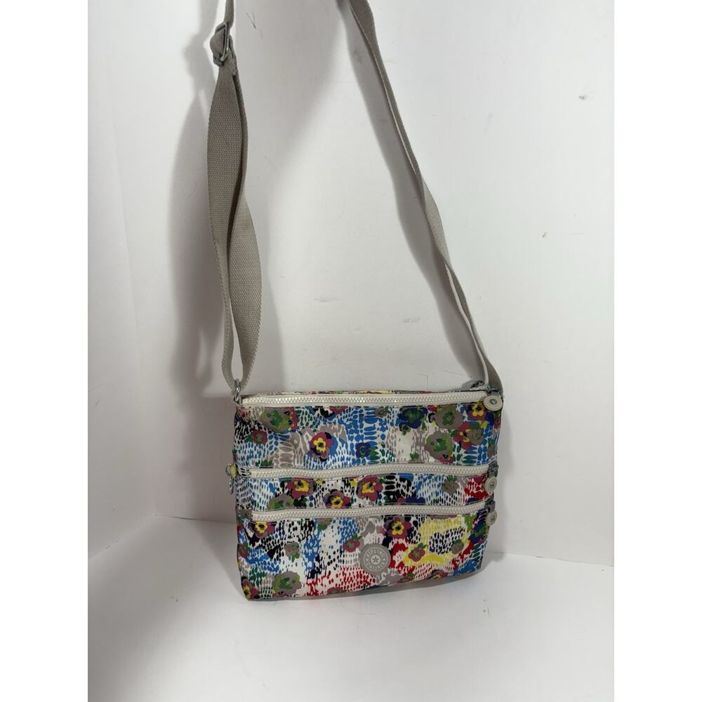 Kipling Alvar Tote Crossbody Medium Bag Daisy Dance Floral Double Zip Top Purse